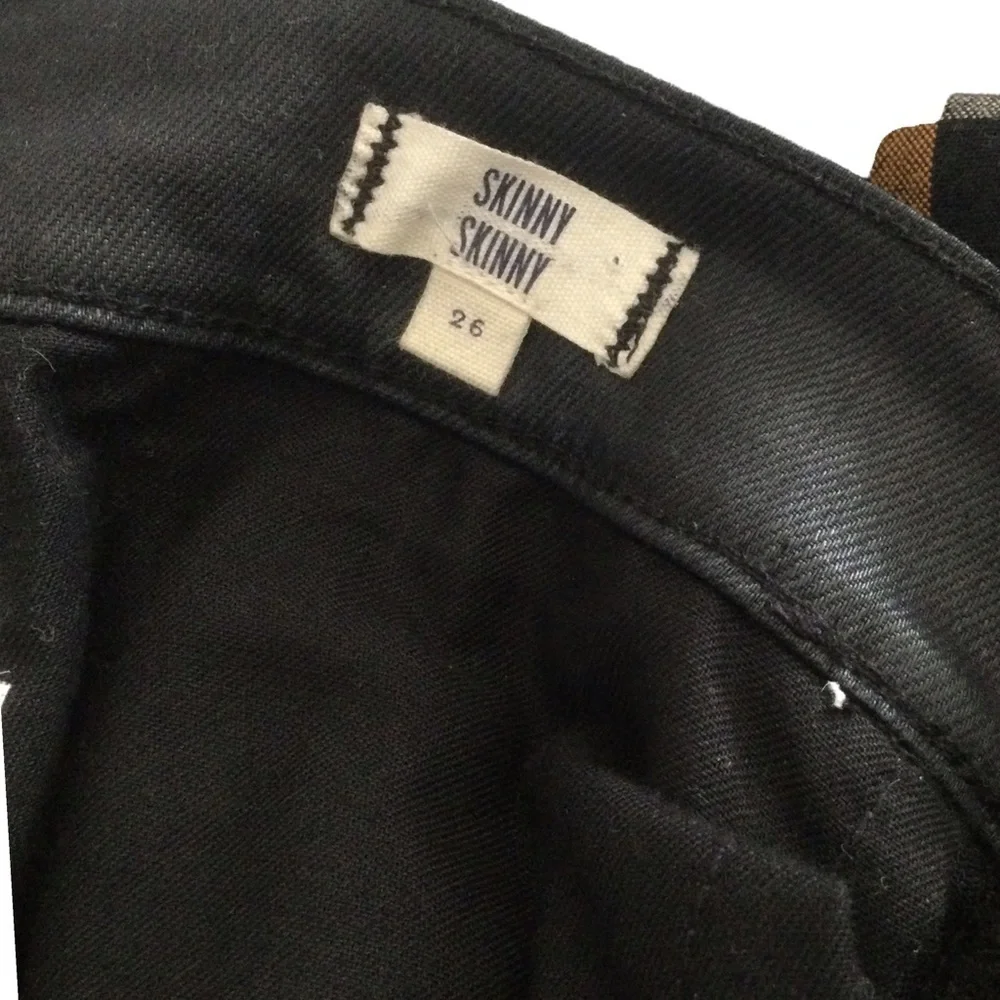 Madewell‎ Skinny Skinny Moto Black Coated Jeans